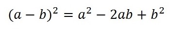 Квадрат разности формула