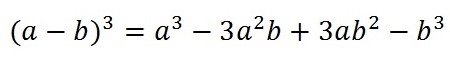 Куб разности формула